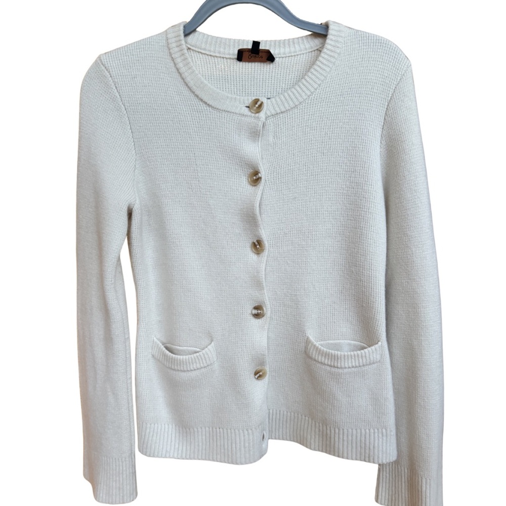 Cream Cashmere Button Up Sweater